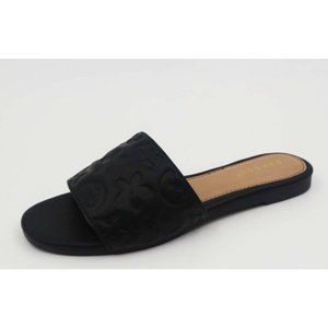 Womens Black Printed Slip on Slide
